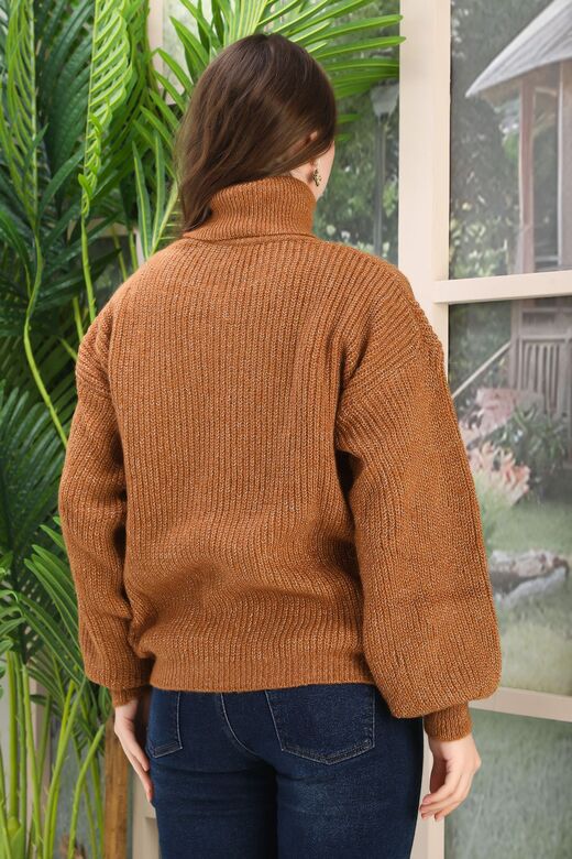 Oversize Balıkçı Yaka Yumuşak Triko Kazak