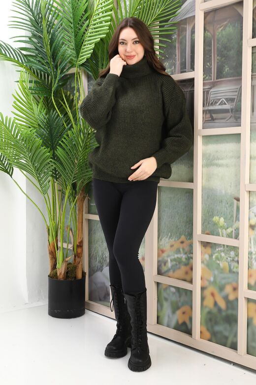 Oversize Balıkçı Yaka Yumuşak Triko Kazak