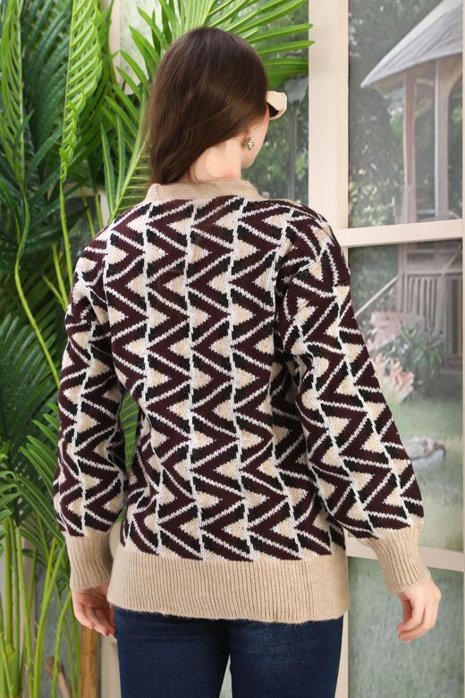 Oversize Yumuşak Örme Detaylı Düğmeli Triko Hırka