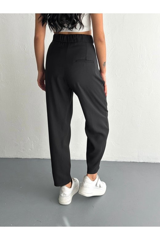 YUMUŞAK DOKU BELİ BAĞCIKLI DÜĞMELİ MODAL KUMAŞ PANTOLON