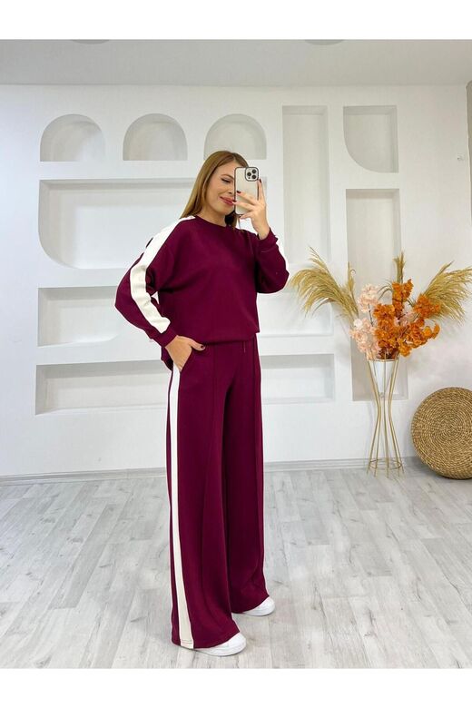 Modal Kumaş Yani Şeri?Tli? Geni?Ş Paça Eşofman Takim