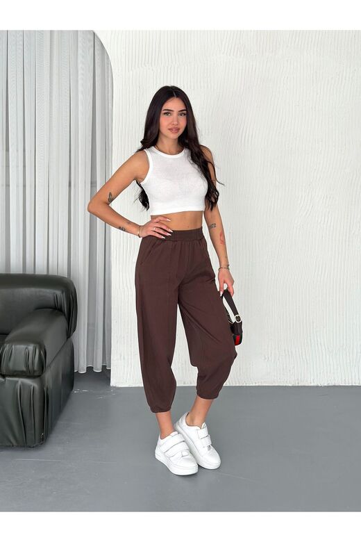 Beli Latikli Dikiş Detaylı Gabardin Kumaş Pantolon