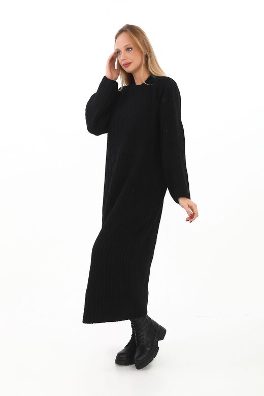 Oversize Yumuşak  Salaş Fitili Triko Elbise