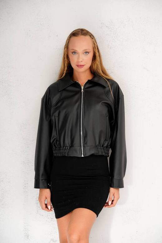 Oversize Yeni Sezon Bomber Deri Ceket