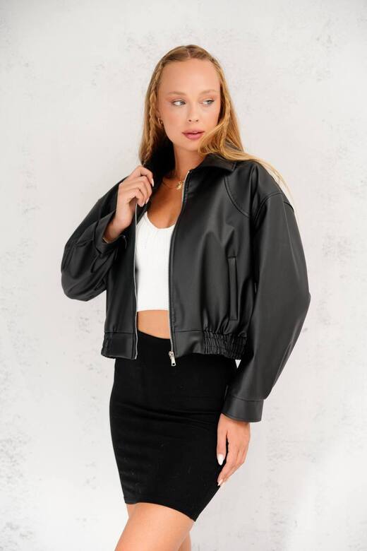 Oversize Yeni Sezon Bomber Deri Ceket