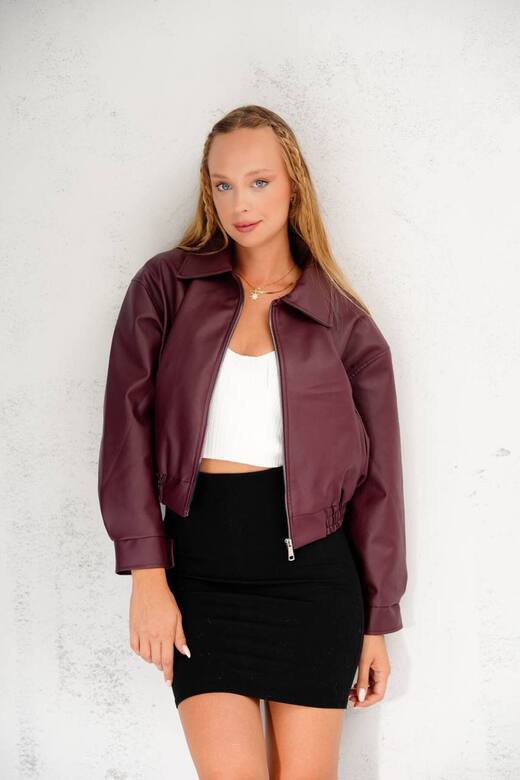 Oversize Yeni Sezon Bomber Deri Ceket