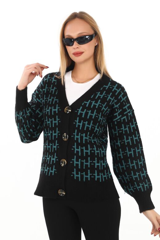 Oversize Yumuşak Örme Detaylı Düğmeli Triko Hırka