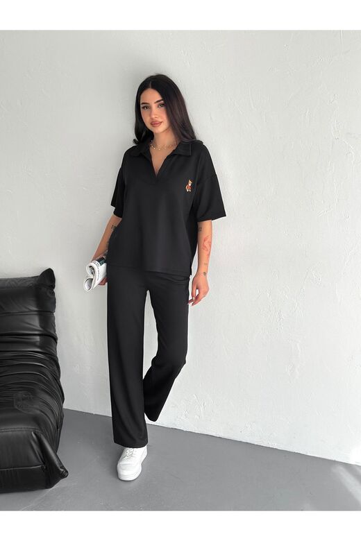 Polo Yaka Ayıcık Teddy Modal Kumaş Eşofman Takım