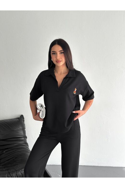Polo Yaka Ayıcık Teddy Modal Kumaş Eşofman Takım
