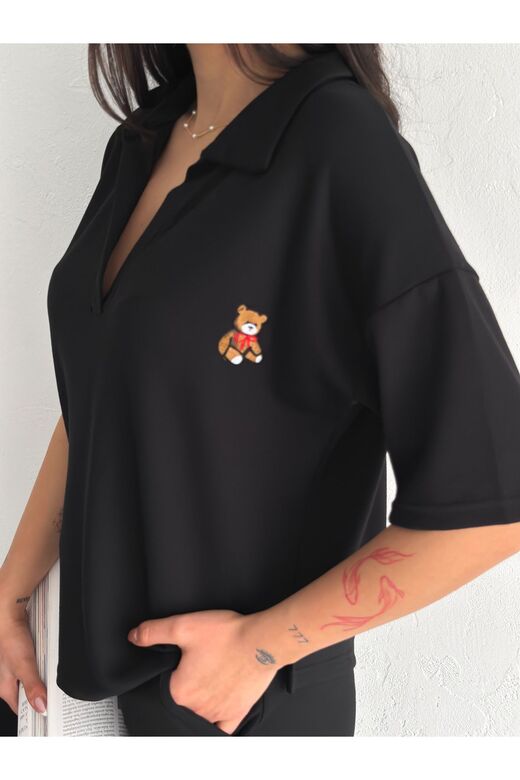 Polo Yaka Ayıcık Teddy Modal Kumaş Eşofman Takım