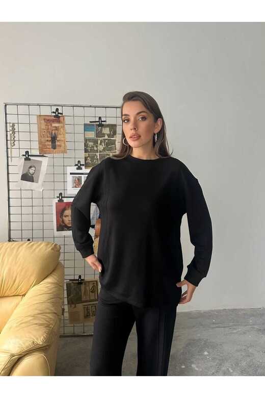Çıma Detaylı Geniş Paça Modal Kumaş Eşofman Takım