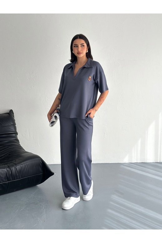 POLO YAKA AYICIK TEDDY MODAL KUMAŞ EŞOFMAN TAKIM