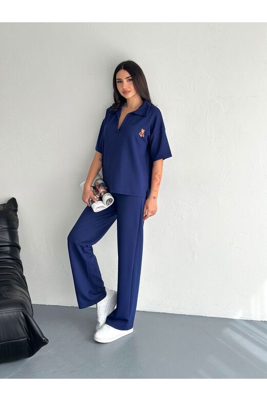 Polo Yaka Ayıcık Teddy Modal Kumaş Eşofman Takım