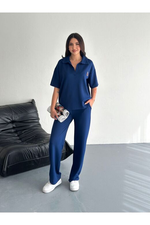 Polo Yaka Ayıcık Teddy Modal Kumaş Eşofman Takım