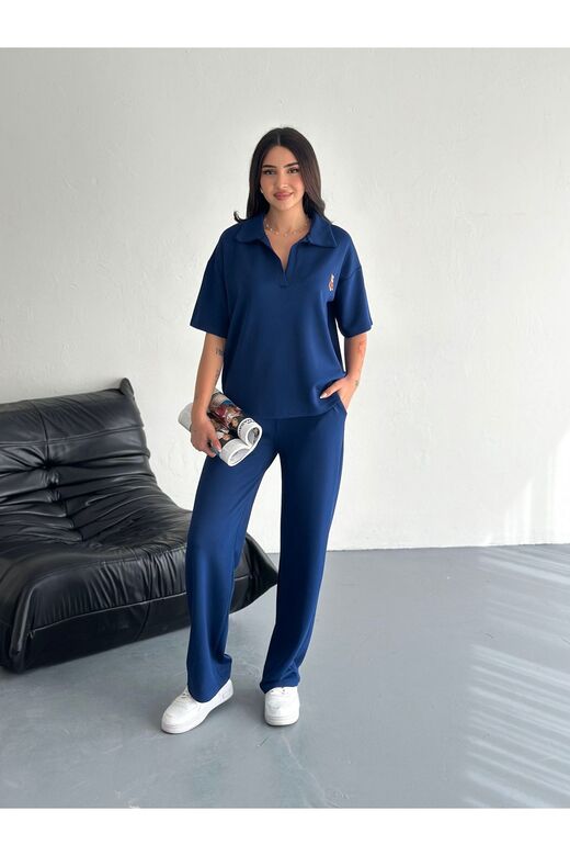 Polo Yaka Ayıcık Teddy Modal Kumaş Eşofman Takım