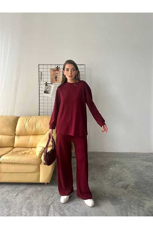 Çıma Detaylı Geniş Paça Modal Kumaş Eşofman Takım