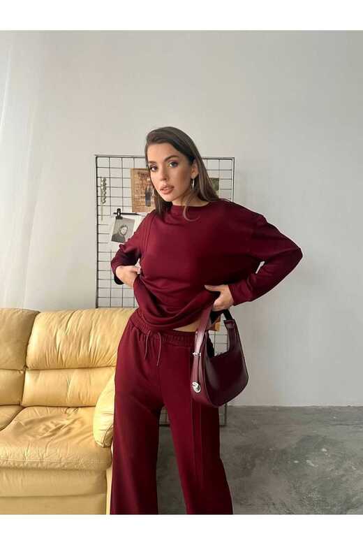 Çıma Detaylı Geniş Paça Modal Kumaş Eşofman Takım
