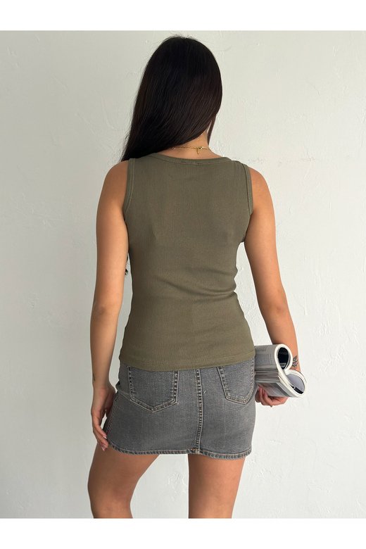 HALTER YAKA ESNEK FİTİLLİ KAŞKORSE KUMAŞ ATLET