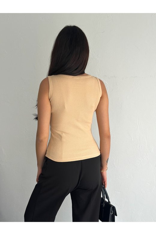 HALTER YAKA ESNEK FİTİLLİ KAŞKORSE KUMAŞ ATLET