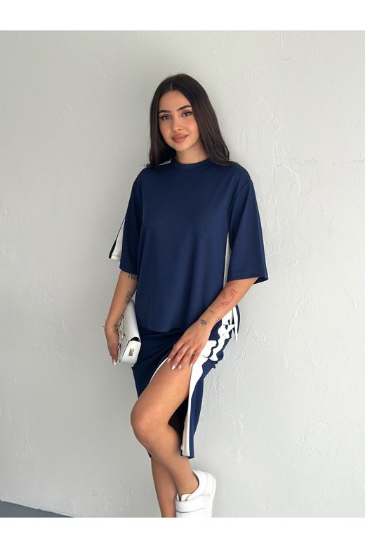YIRTMAÇLI GARNİLİ YUMUŞAK DOKU MODAL KUMAŞ ETEKLİ TAKIM
