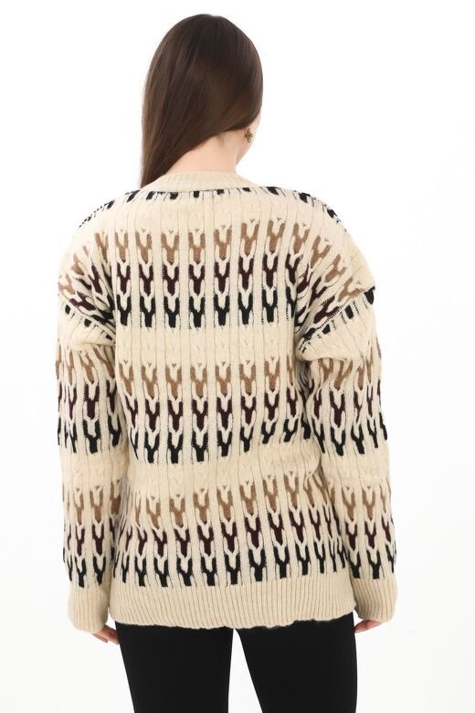 Örme Detaylı Oversize Yumuşak Triko Kazak