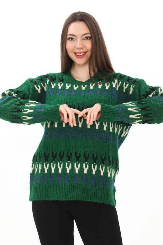 Örme Detaylı Oversize Yumuşak Triko Kazak