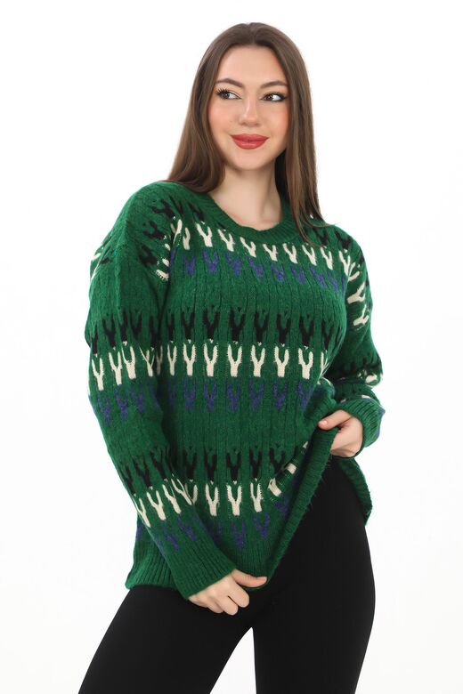 Örme Detaylı Oversize Yumuşak Triko Kazak