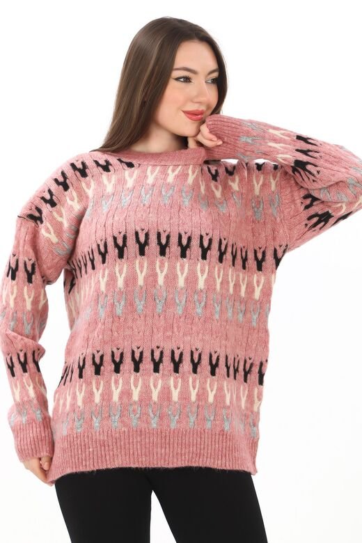 Örme Detaylı Oversize Yumuşak Triko Kazak