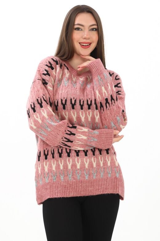 Örme Detaylı Oversize Yumuşak Triko Kazak
