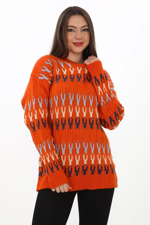 Örme Detaylı Oversize Yumuşak Triko Kazak