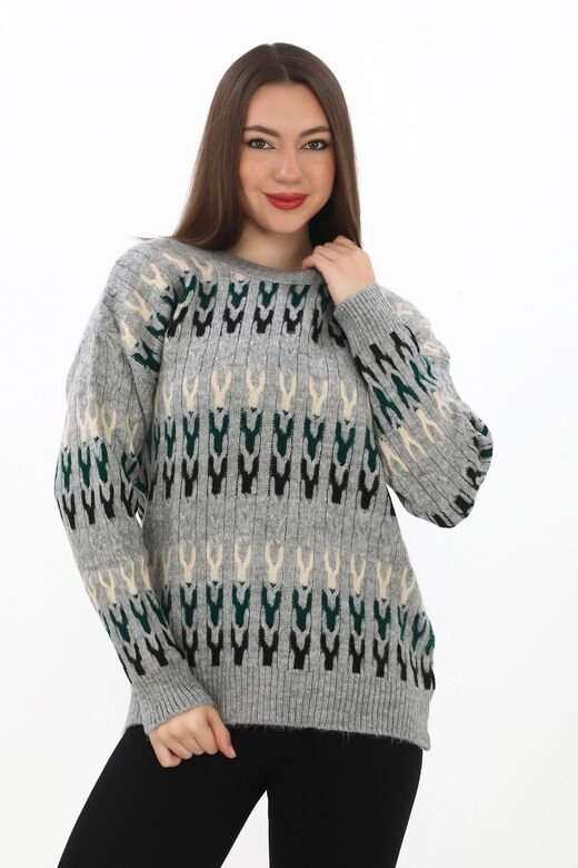 Örme Detaylı Oversize Yumuşak Triko Kazak