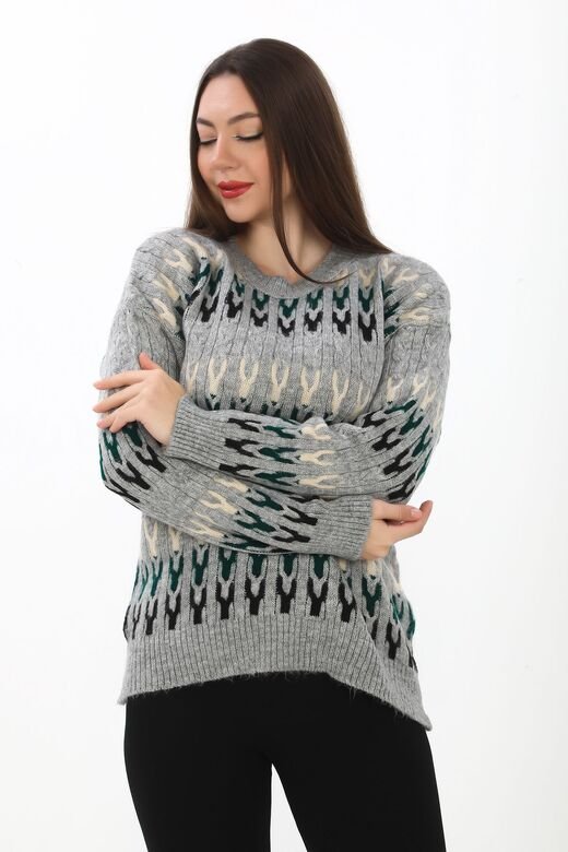 Örme Detaylı Oversize Yumuşak Triko Kazak