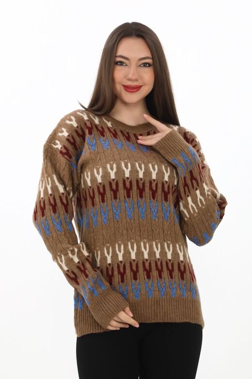Örme Detaylı Oversize Yumuşak Triko Kazak