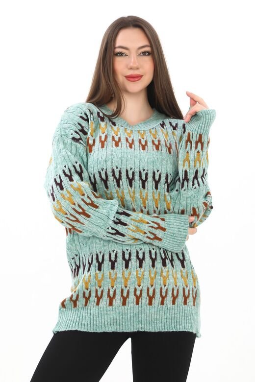 Örme Detaylı Oversize Yumuşak Triko Kazak