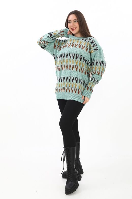 Örme Detaylı Oversize Yumuşak Triko Kazak