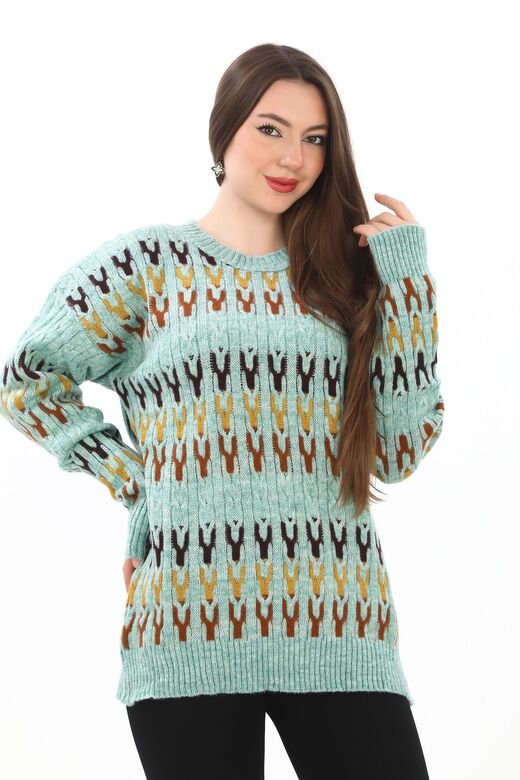 Örme Detaylı Oversize Yumuşak Triko Kazak