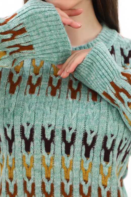 Örme Detaylı Oversize Yumuşak Triko Kazak