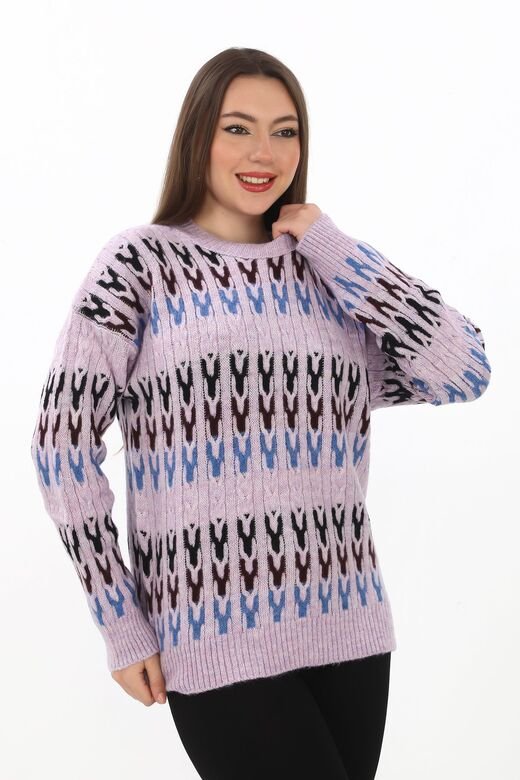 Örme Detaylı Oversize Yumuşak Triko Kazak