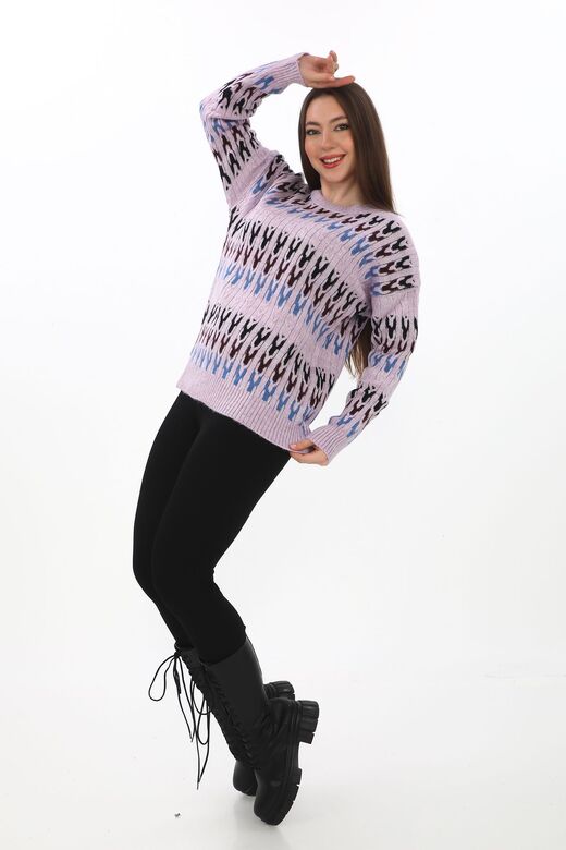Örme Detaylı Oversize Yumuşak Triko Kazak