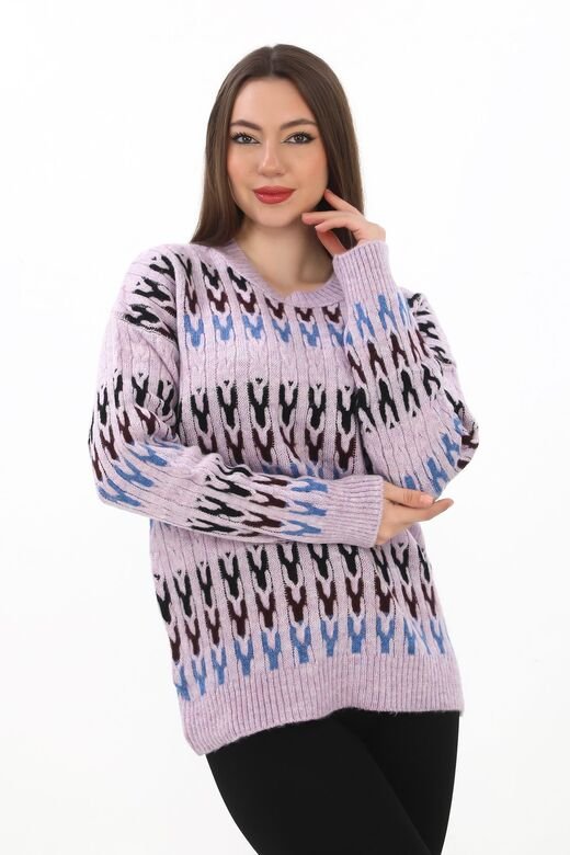 Örme Detaylı Oversize Yumuşak Triko Kazak