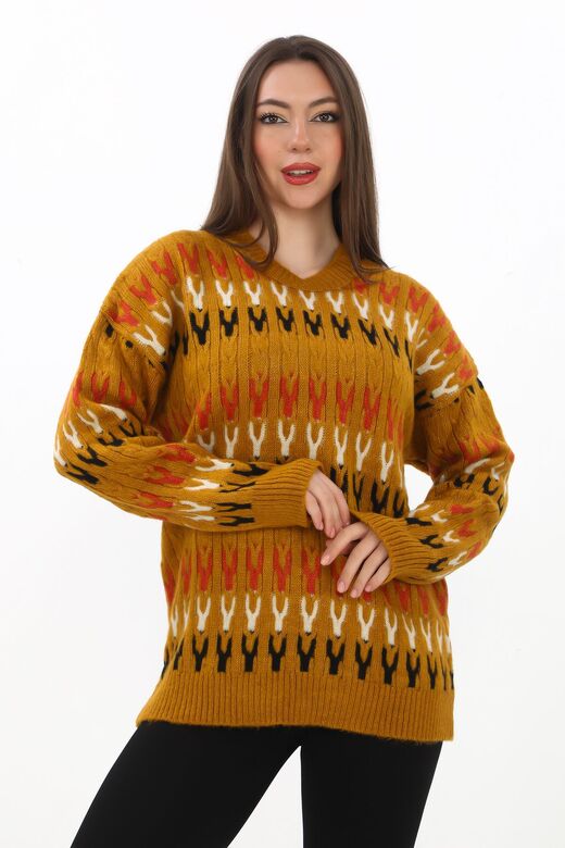 Örme Detaylı Oversize Yumuşak Triko Kazak