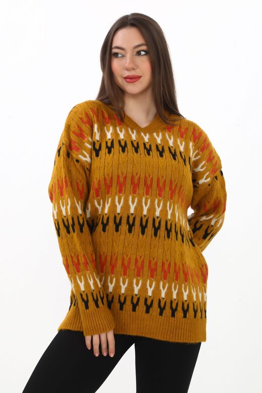 Örme Detaylı Oversize Yumuşak Triko Kazak