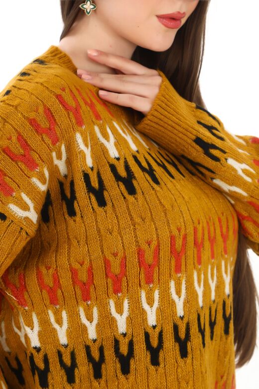 Örme Detaylı Oversize Yumuşak Triko Kazak