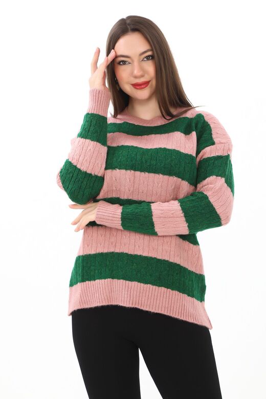 Oversize Örme Detaylı Yumuşak Dokulu Triko  Kazak