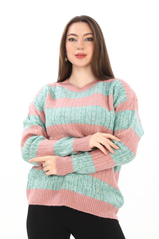 Oversize Örme Detaylı Yumuşak Dokulu Triko  Kazak