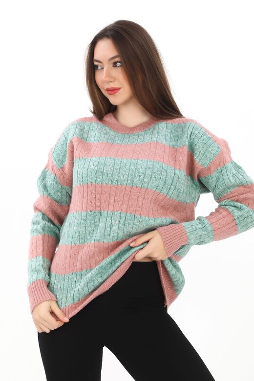 Oversize Örme Detaylı Yumuşak Dokulu Triko  Kazak