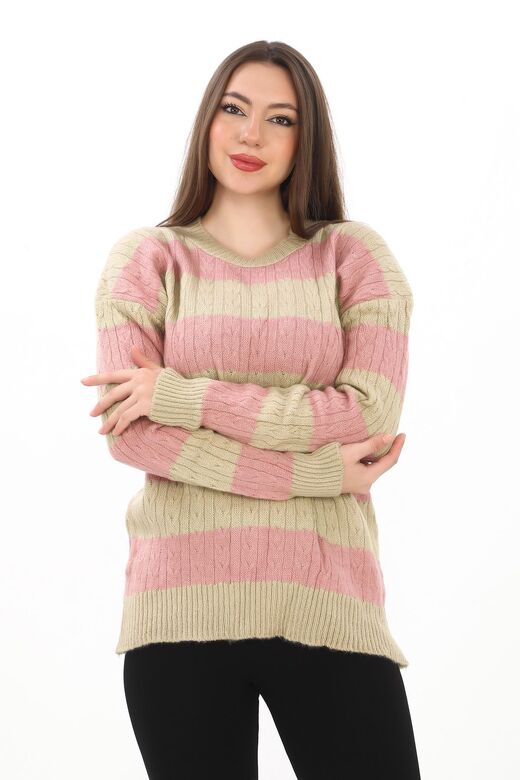 Oversize Örme Detaylı Yumuşak Dokulu Triko  Kazak