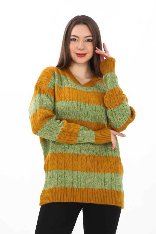 Oversize Örme Detaylı Yumuşak Dokulu Triko  Kazak