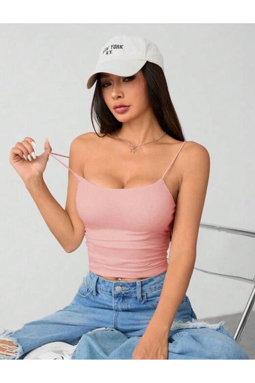 Kadın İp Askılı Örme Body Bluz