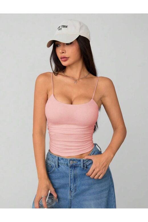Kadın İp Askılı Örme Body Bluz